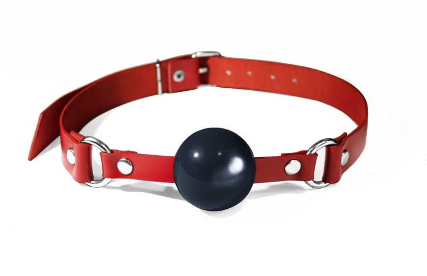 Feral Feelings Silicone Ball Gag Red/Black, red strap, black ball