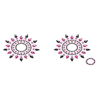 Petits Joujoux Gloria Crystal Paste Set of 2 - Black/Pink, adornment for the chest