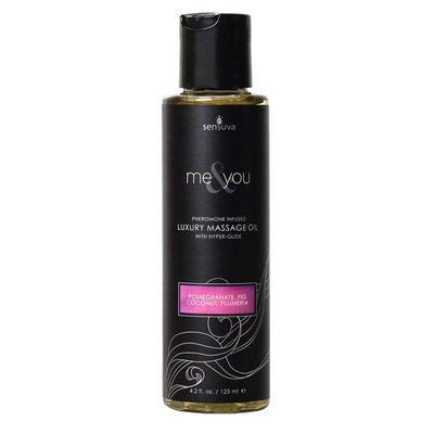 Massage oil Sensuva Me&You Pomegranate, Fig, Coconut & Plumeria (125 ml) with pheromones