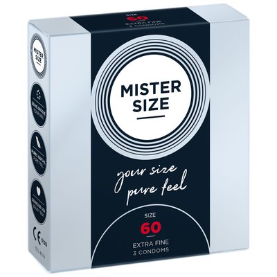 Mister Size - pure feel - 60 Condoms (pack of 3), thickness 0.05 mm