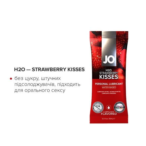 Набір змазок на водній основі JO Four Play (8&times;10 мл): H2O Original, Agap&eacute; Original, H2O Strawberry K SO6763 фото
