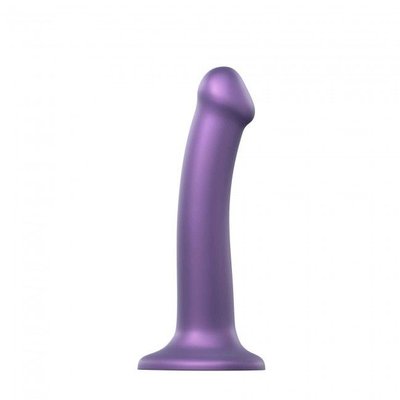 Насадка для страпону Strap-On-Me Mono Density Dildo Violet M, діам. 3,3 см, одношаровий силікон, гну SO3570 фото