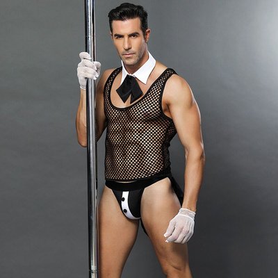 Erotic waiter costume "Hot Daniel" One Size Black