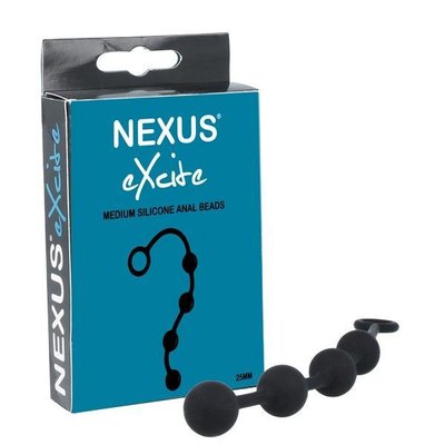 Nexus Excite Medium Anal Beads, silicone, max diameter 2.5cm