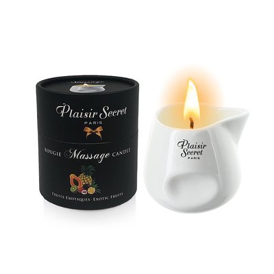 Plaisirs Secrets Pineapple Mango massage candle (80 ml) gift set, ceramic jar