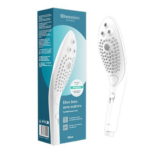 Womanizer Wave White 2-in-1 Shower Stimulator Attachment, Intimate Zone Massager