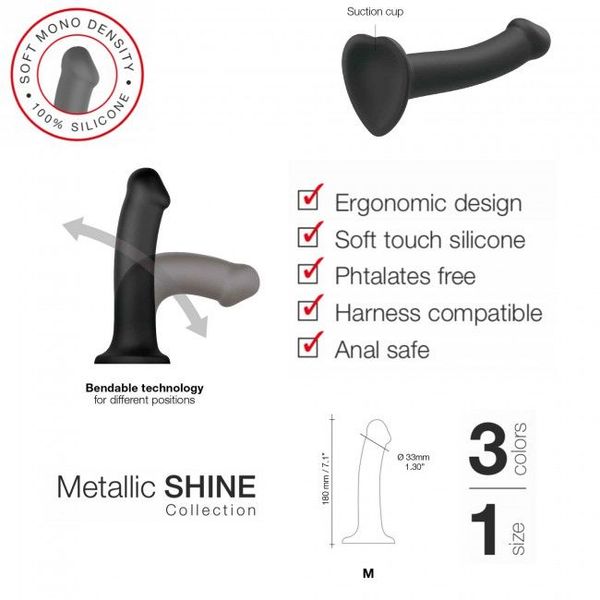 Strapon attachment Strap-On-Me Mono Density Dildo Violet M, diameter 3.3cm, single-layer silicone, flexible