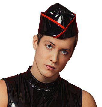 D&A Patent Leather Men's Pilot Cap