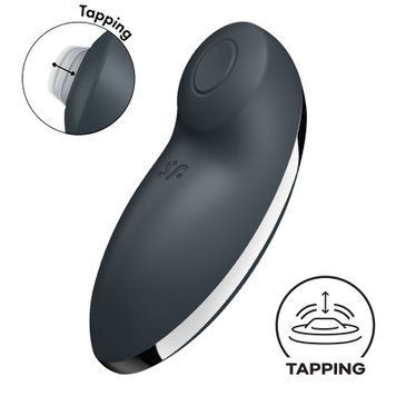 Satisfyer Tap & Climax 2 Grey Vibrating Pulsator with Finger Tapping Effect