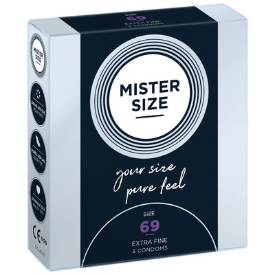 Mister Size - pure feel - 69 Condoms (pack of 3), thickness 0.05 mm