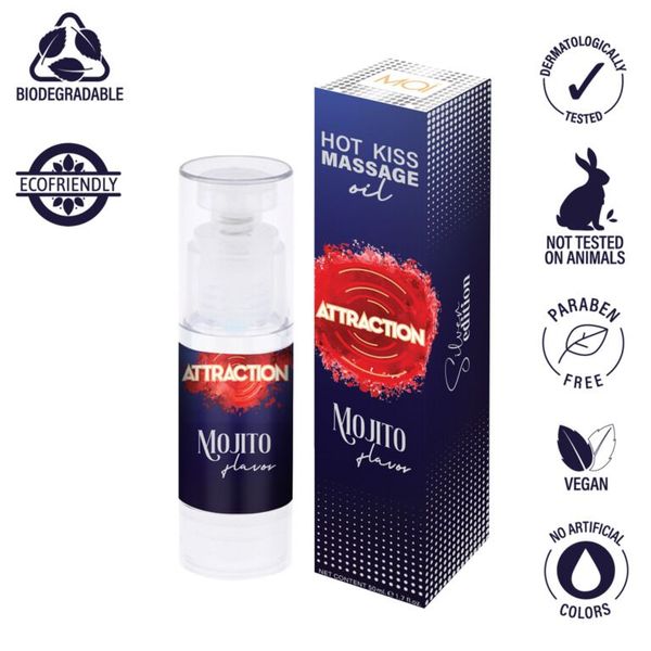 Їстівна масажна олія MAI Attraction Mojito Hot Kiss (50 мл) SO6053 фото