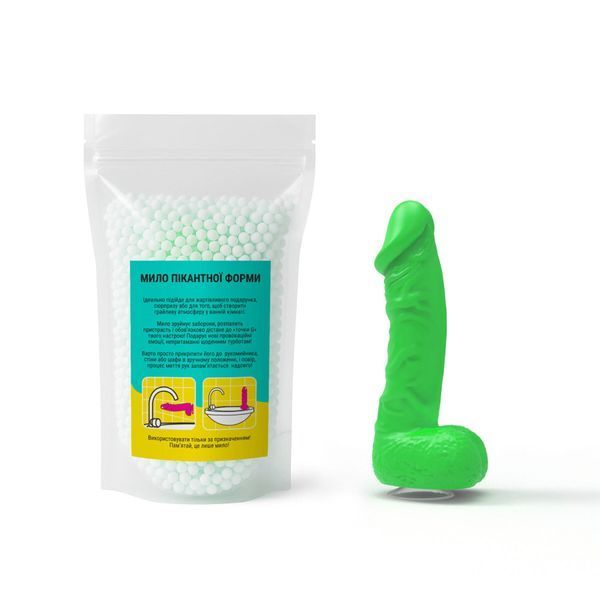 Мило у формі пеніса Чистий Кайф MEDIUM Green, крафтове мило-член, натуральне SX2310 фото