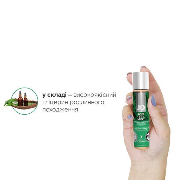 JO H2O Water-Based Lubricant - Cool Mint (30ml) Sugar-Free, Vegetable Glycerin