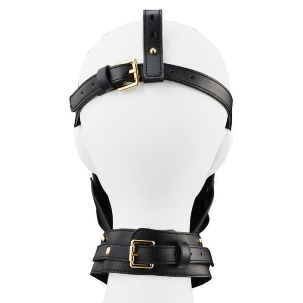 LOCKINK SEVANDA Blowjob Head Muzzle with Leash, Black