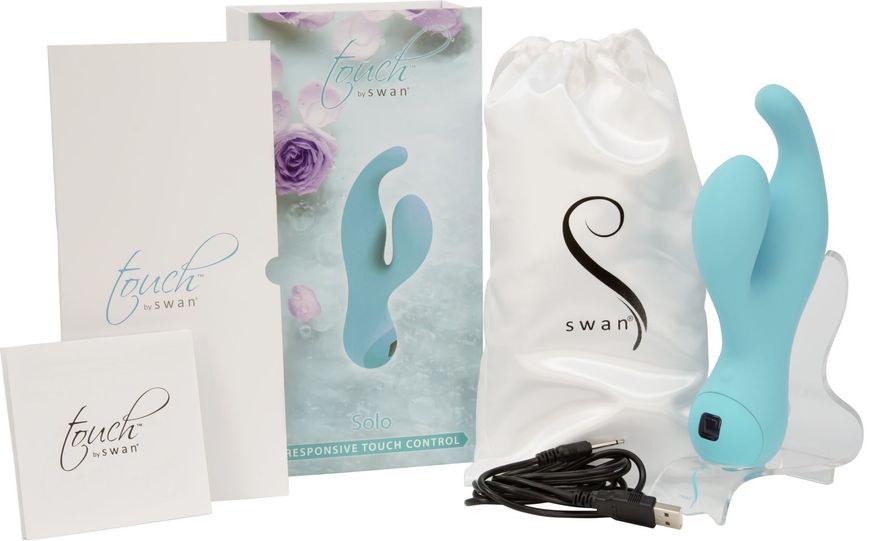 Rabbit vibrator with touch control Touch by SWAN - Solo Teal, deep vibration, for G-spot