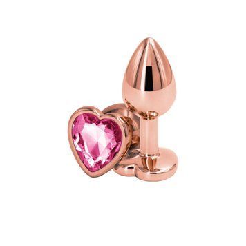 Анальна пробка NS Novelties Rear Assets - Rose Gold Heart - Small - Pink SX4368 фото