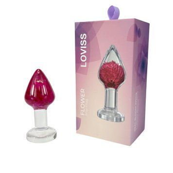 Розкішна анальна пробка Loviss Gomphrena Globosa Anal Plug зі справжнім амарантом усередині SX3988 фото