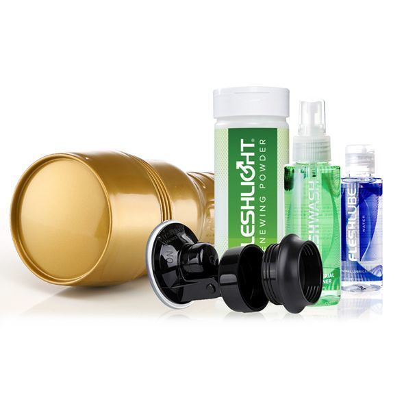 Fleshlight STU Value Pack: suction cup, lubricant, cleaner, and renewer