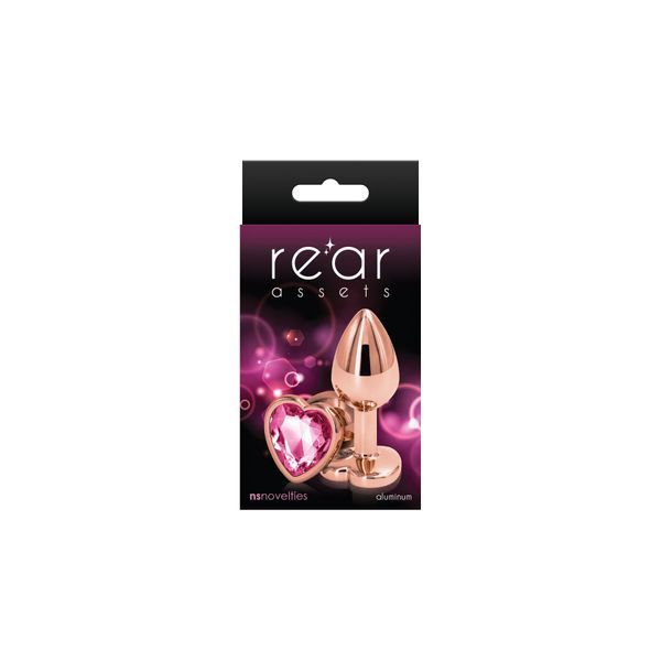 Анальна пробка NS Novelties Rear Assets - Rose Gold Heart - Small - Pink SX4368 фото