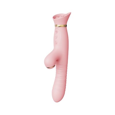 Zalo ROSE Thruster Strawberry Pink Pulsator-Vibrator with Clitoral Vacuum Stimulation