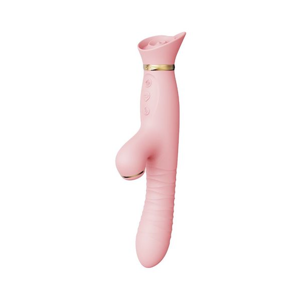 Zalo ROSE Thruster Strawberry Pink Pulsator-Vibrator with Clitoral Vacuum Stimulation