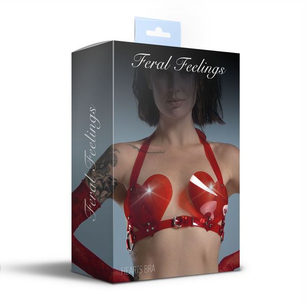 Лиф Сердце Feral Feelings - Hearts Bra Red Trasparent SO9310 фото