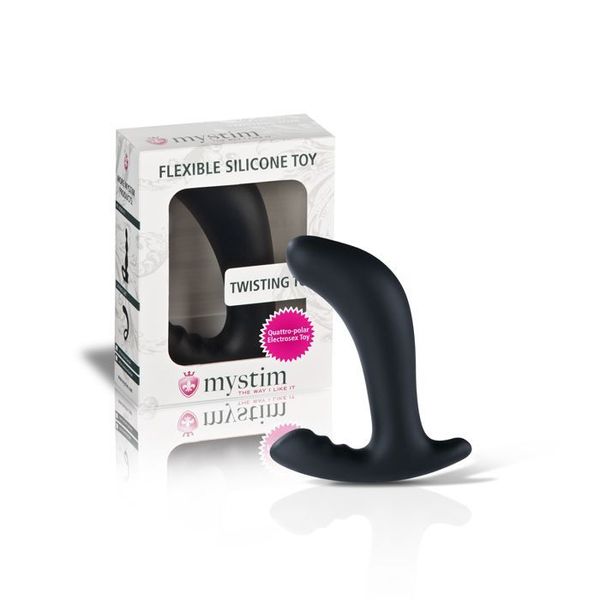 Mystim Twisting Tom Prostate Massager with shape modeling for Electrostimulator, diameter 3.7 cm