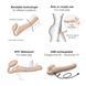 Безремневой страпон с вибрацией Strap-On-Me Vibrating Flesh M, диаметр 3,3см, пульт ДУ, регулируемый SO3355 фото 3