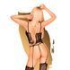 Penthouse Bodystocking with Top and Garter Belt - Sex Dealer Black XL, Black