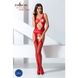 Bodystocking Passion BS057 red, jumpsuit, stocking and garter belt imitation