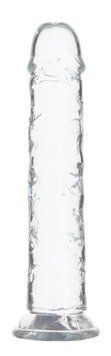 ADDICTION Vertical Dong 8" Transparent Dildo, Suction Cup, 3.8 cm Diameter, Vibrating Bullet as a Gift