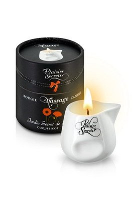 Plaisirs Secrets Poppy massage candle (80 ml) gift set, ceramic jar