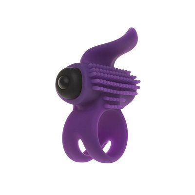 Adrien Lastic Bullet Lastic Ring Vibrating Cock Ring with tongue and brush for clitoral stimulation