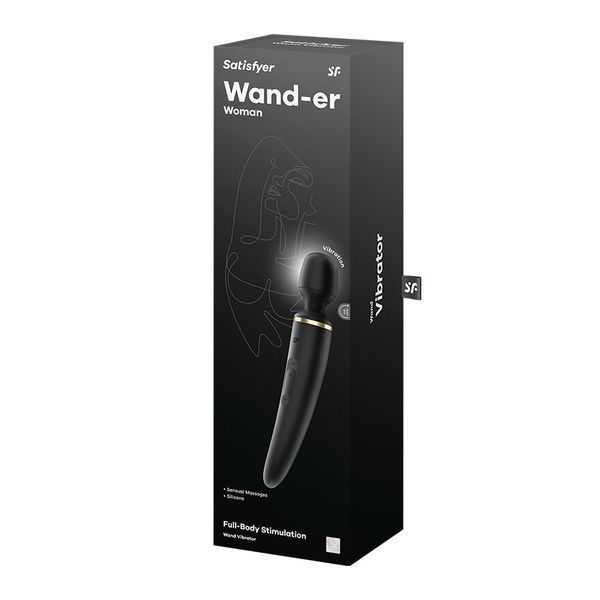 Satisfyer Wand-er Woman Vibrator (Black/Gold), Waterproof, Powerful, XXL