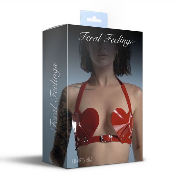 Feral Feelings Hearts Bra Red