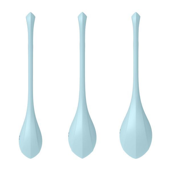 Satisfyer Yoni Power 2 Light Blue Yoni Bead Set, diameter 2-2.5-3 cm, weight 22-44-73 g