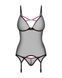 Корсет Obsessive Novenes corset & thong, XL/2XL, прозрачный, открытая спина, стринги в комплекте SX0615 фото 4