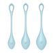 Satisfyer Yoni Power 2 Light Blue Yoni Bead Set, diameter 2-2.5-3 cm, weight 22-44-73 g