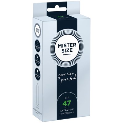 Mister Size - pure feel Condoms - 47 (pack of 10), thickness 0.05 mm