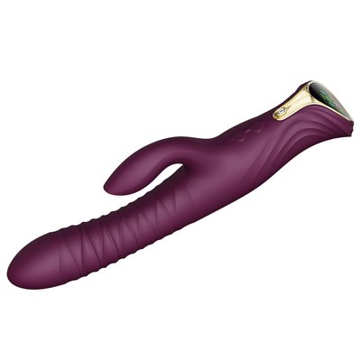 Zalo Mose Velvet Purple Pulsator Rabbit Vibrator with Heating up to 42°C, Swarovski crystal