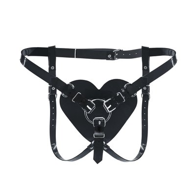 Strap-on Heart panties Feral Feelings - Hearts Strap-on Belt Black