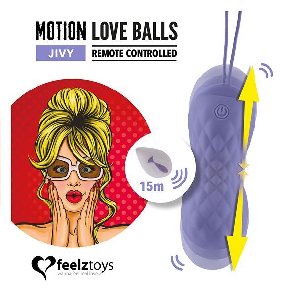 FeelzToys Motion Love Balls Jivy with Remote Control, 7 Modes