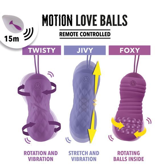 FeelzToys Motion Love Balls Jivy with Remote Control, 7 Modes