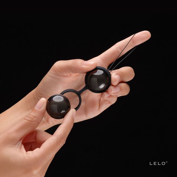 Vaginal Balls, LELO Luna Beads Noir Black, Offset Center of Gravity, Diameter 2.9cm, 2x37g