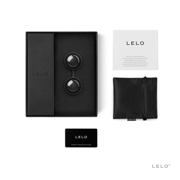 Вагинальные шарики LELO Luna Beads Noir Black, смещенный центр тяжести, диаметр 2,9 см, 2х37 г SO8685 фото