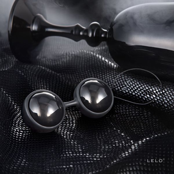 Vaginal Balls, LELO Luna Beads Noir Black, Offset Center of Gravity, Diameter 2.9cm, 2x37g