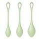Satisfyer Yoni Power 2 Light Green Yoni Bead Set, diameter 2-2.5-3 cm, weight 22-44-73 g