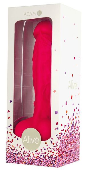 Alive Adam Pink L Dildo, dual-layered, silicone+Silexpan, diameter 4 cm