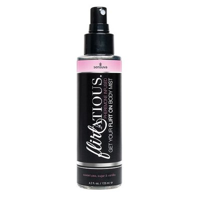 Body mist with pheromones Sensuva Flirtatious Vanilla, Sugar, & Sweet Pea (125 ml)