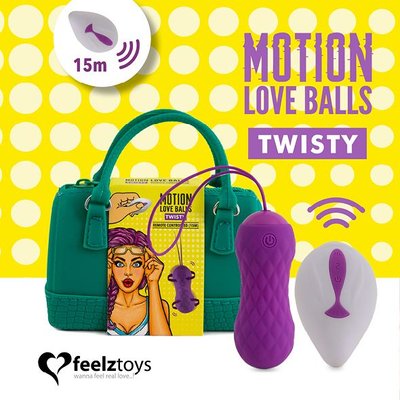 Вагинальные шарики с массажем и вибрацией FeelzToys Motion Love Balls Twisty с пультом ДУ, 7 режимов SO3853 фото